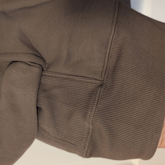 Pumiey Taupe Olive Green Oversized Crewneck Women's Size L Sweatshirt NWT - Picture 5 of 11